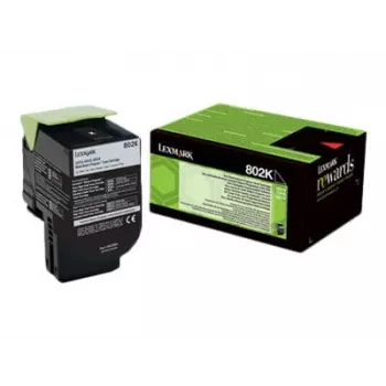 Toner Lexmark 80C20K0 802K zwart 3000 pagina's