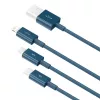 USB-kabel 3in1 Baseus Superior Series, USB naar Micro-USB / USB-C / Lightning, 3,5 A, 1,5 m (blauw)