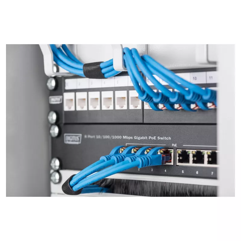 DIGITUS Gigabit Ethernet PoE-switch 8-poorts PoE+ 10 inch rack, tot 80 W PoE-budget