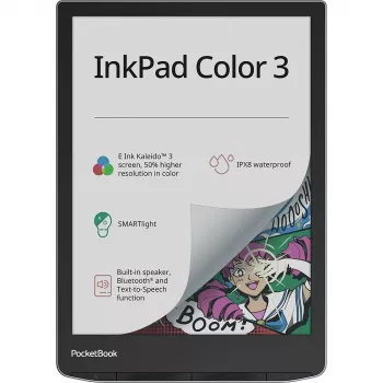 PocketBook InkPad Color 3 Stormy Sea. Beeldschermdiagonaal: 19,8 cm (7,8 inch), Technologie: E Ink. Ondersteunde documentformaten: ACSM, AZW, AZW3, CBR, CBZ, CHM, DOC,