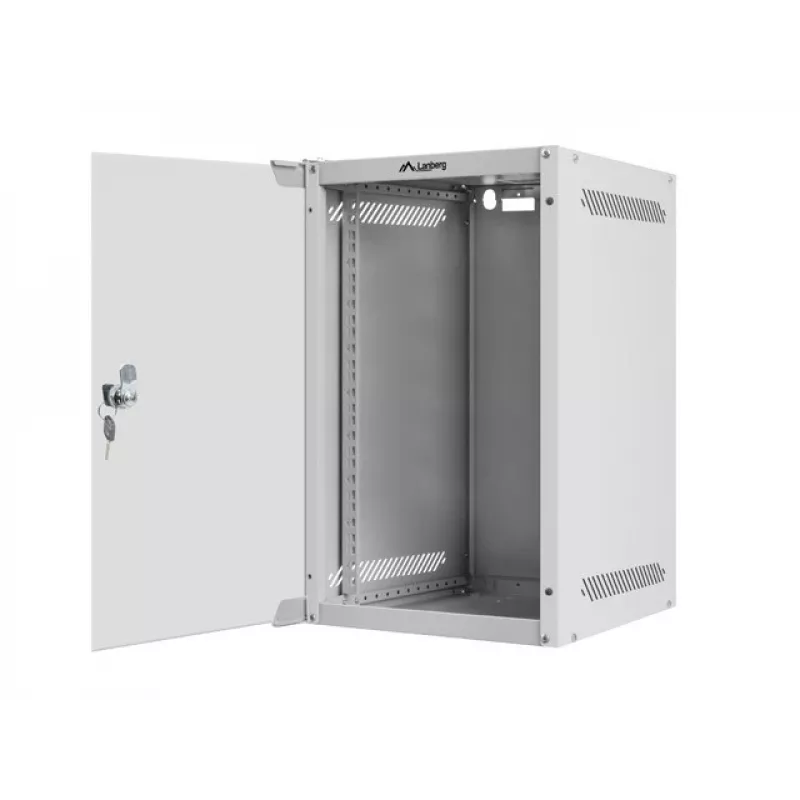 Wandbehuizing LANBERG WF10-2309-10S 9U, 280×310×469 mm, 20 kg draagvermogen, grijs