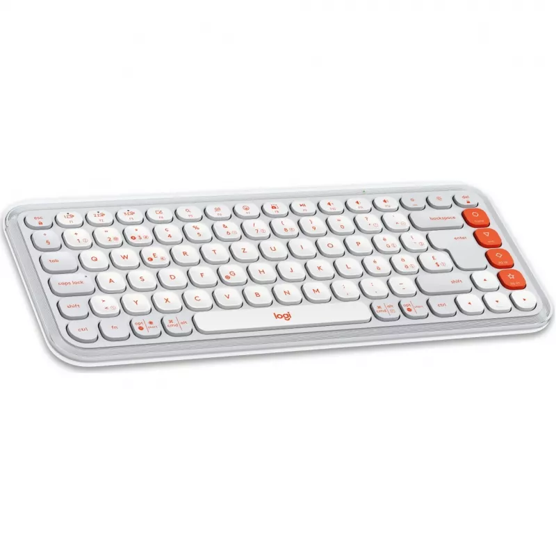 Logitech POP Icon Combo Bluetooth QWERTZ Zwitsers oranje witte muis