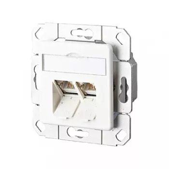 METZ CONNECT BTR E-DAT C6 8/8(8) UPk - aansluitdoos, inbouw - RJ-45 X 2 - zuiver wit, RAL 9010 - 2 poorten (1307381102-I)