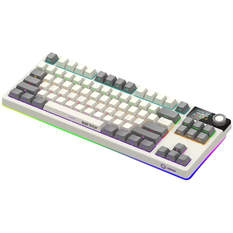 LORGAR KBP70TKLW, draadloos TKL mechanisch gaming-toetsenbord Pro, beige, EN-layout