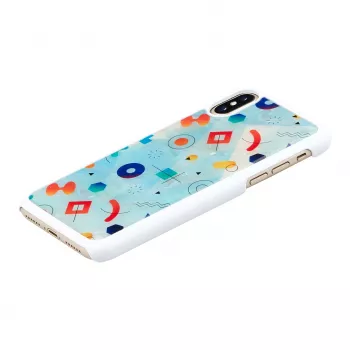Smartphonehoesje iKins voor iPhone XS / iPhone X S – wit poppin rock beschermende achterkant