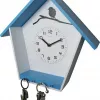 NeXtime klok 3109bl Cuckey, 30,5x33x11 cm, wand, blauw/wit