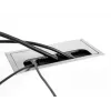 DeLOCK kabeldoorvoer voor tafmontage met borstel 80x80x28mm zilver