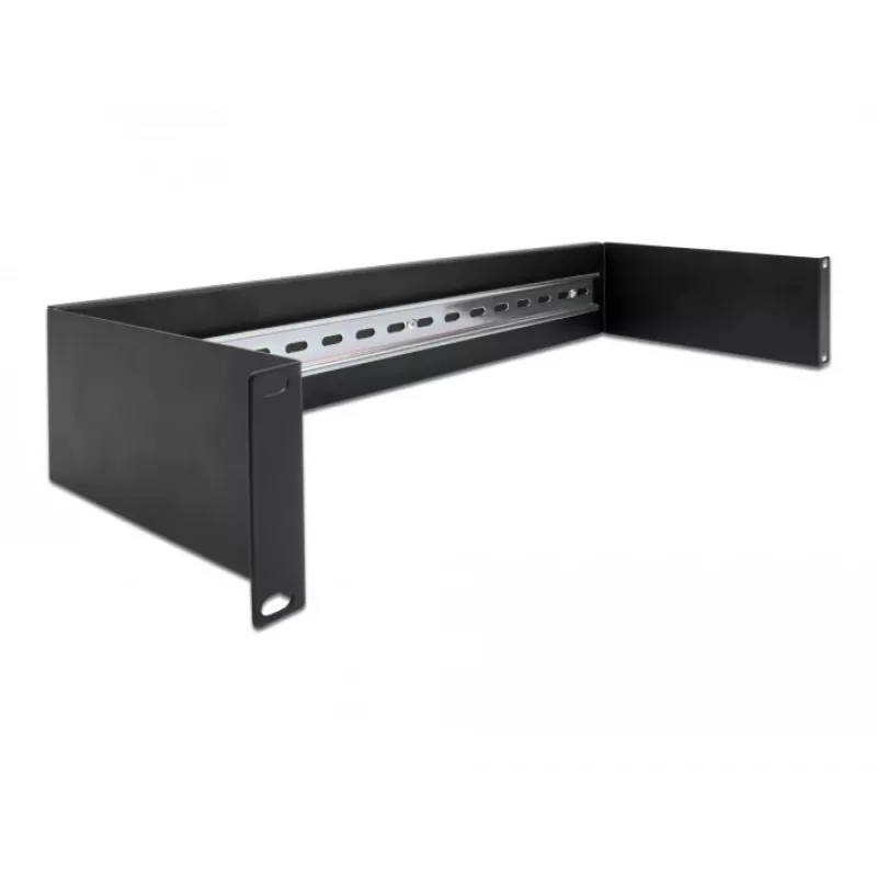 Delock 66884 19-inch DIN-railpaneel, 2U, zwart