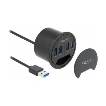 USB hub DeLOCK 64153 Type-A 5000 Mbit/s zwart