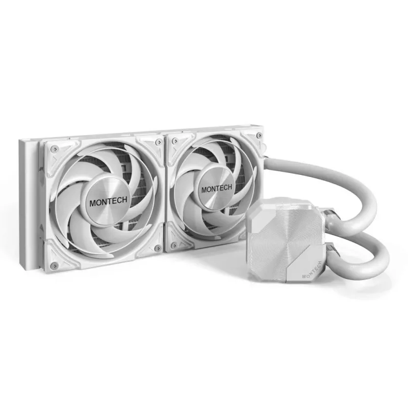 Montech HyperFlow Silent 240 processor all-in-one vloeistofkoeler 12 cm wit 1 st.