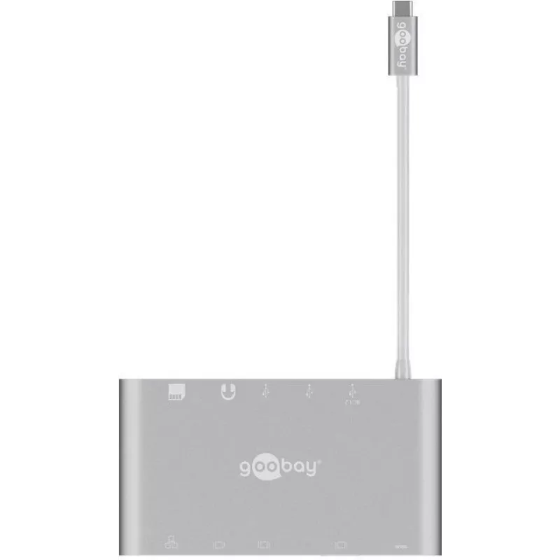 Goobay USB-C™ multiport-adapter - all in 1 - aluminium - zilver (62113)