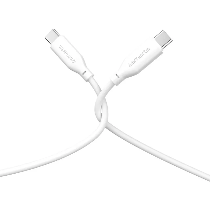 4smarts USB-C / USB-C-siliconenkabel High Flex 60W 1,5m wit