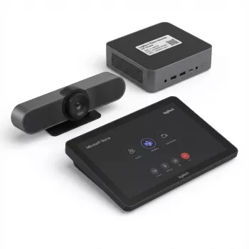 Conferentie-touchcontroller Logitech TAPMST/LBL/1 met touchbediening voor Microsoft Teams, tafelinstallatie