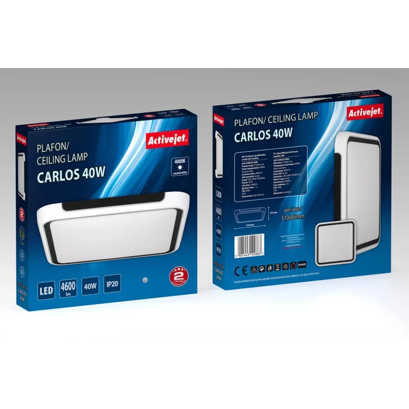 Activejet LED-plafondlamp AJE-CARLOS 40W