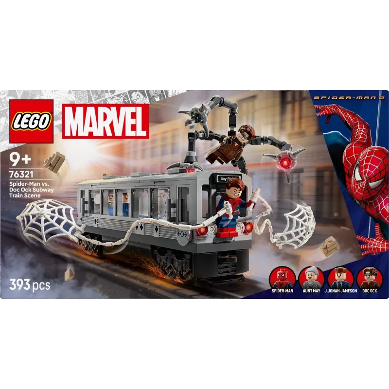 LEGO Marvel Super Heroes 76321 Spider-Man Doc Ock Subway Showdown bouwspeelgoed, 393 onderdelen, 4 minifiguren, leeftijd 9+