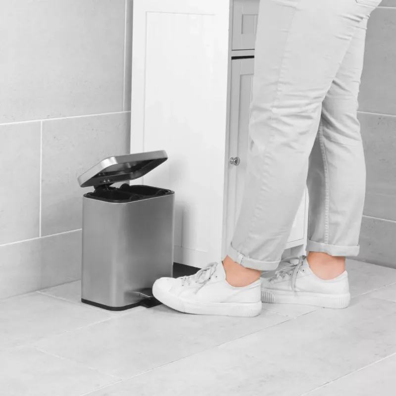 Afvalemmer met twee vakken Beldray LA035235SSFEU7 roestvrij staal 5 liter