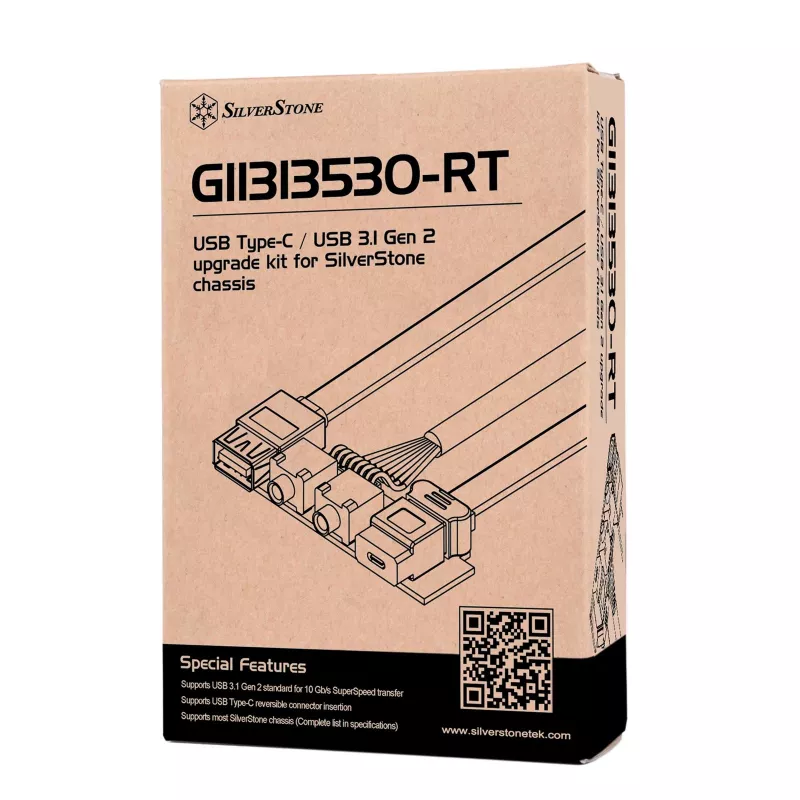 Upgradekit SILVERSTONE SST-G11313530-RT — frontpaneel USB Type-C (USB 3.1 Gen 2)