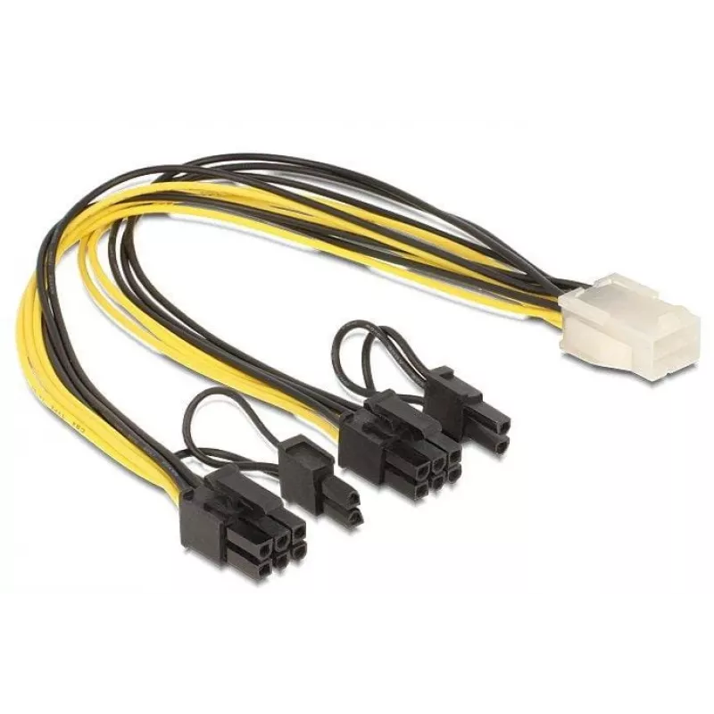 DeLOCK 83433 interne stroomkabel 0,3 m PCI-E 6+2 pin 6-pin
