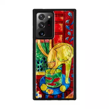 Telefoonhoesje iKins voor Samsung Galaxy Note 20 Ultra — kattendesign rode vis