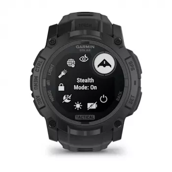 Smartwatch GARMIN Instinct — 45 mm, 3,05 cm (1,2 inch) AMOLED 390×390 touchscreen, 4 GB, GPS, siliconenband zwart, 53 g