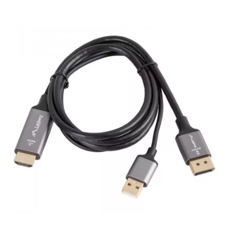 HDMI(M)->DISPLAYPORT(M)-KABEL 1M 4K ZWART LANBERG