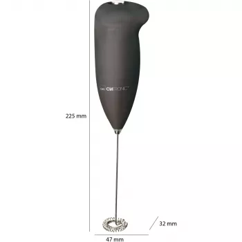 Clatronic MS 3089 Melkopschuimer op batterijen, zwart/roestvrij staal
