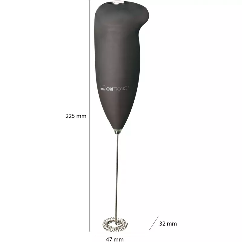 Clatronic MS 3089 Melkopschuimer op batterijen, zwart/roestvrij staal