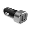Autolader 2x USB 2,4A aluminium