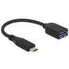 USB-kabel DeLOCK USB 3.1 Gen 2 Type-C/Type-A 0,1 m zwart