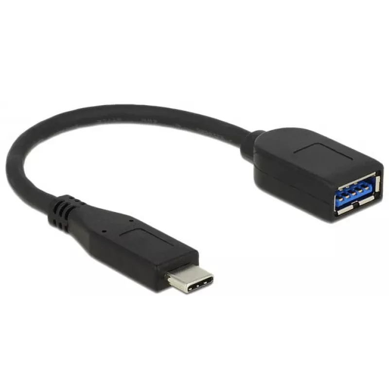 USB-kabel DeLOCK USB 3.1 Gen 2 Type-C/Type-A 0,1 m zwart