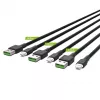 Set van 3x kabel Green Cell GC Ray Lightning 200cm met witte LED-verlichting, snel opladen Apple 2.4A