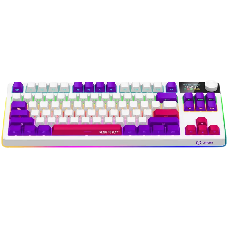 LORGAR KBP70TKLW, draadloos TKL mechanisch gaming-toetsenbord Pro, wit, EN-layout