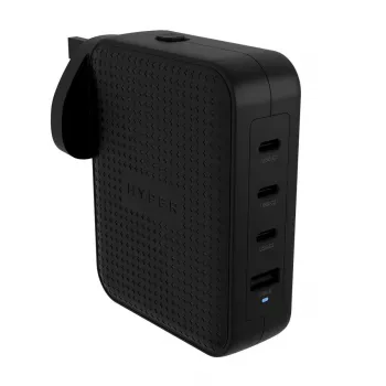 Hyper HyperJuice 145W USB-C GaN Reisoplader met 4 aansluitingen - Zwart
