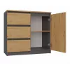 Commode Top e Shop Topeshop 1D3S ANT/ART BA KPL — antraciet en eiken, 3 laden, spaanplaat corpus