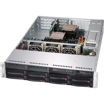Supermicro SuperChassis 825TQC-R802WB 2U rack-serverbehuizing, 800 W, zwart