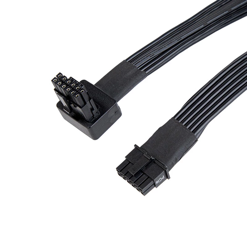 SilverStone SST-PP14-90 12VHPWR-kabel, 90 graden, 650 mm, zwart
