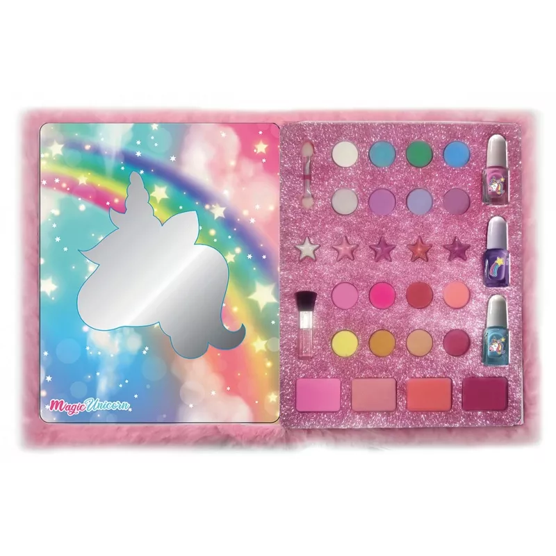 Notitieboek met pluche eenhoorn-cover, Clementoni – make-up dagboekstijl