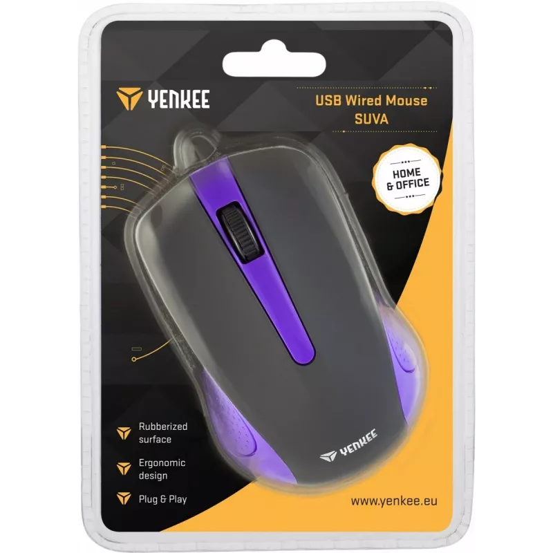 USB bedrade muis, 3 knoppen, rubberachtig oppervlak