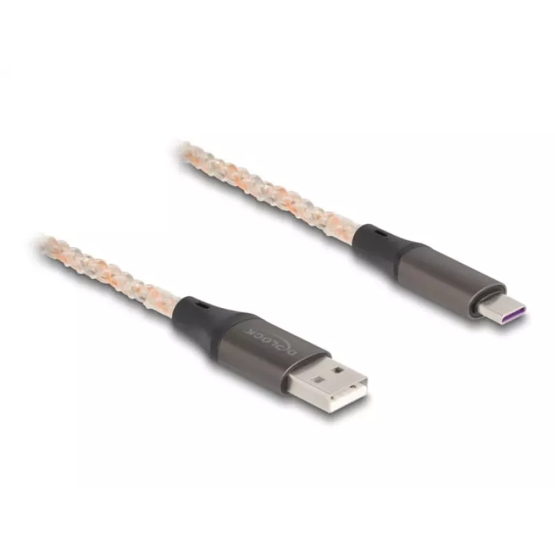 DeLOCK USB 2.0-kabel Type-A naar USB Type-C RGB 1m