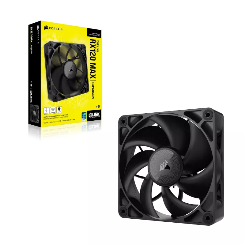 Corsair iCUE LINK RX120 MAX 120mm behuizingsventilator - zwart