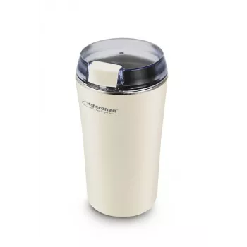 Koffiemolen met RVS-mes ESPERANZA EKC008W, 160 W, 70 g capaciteit, 8,7 cm diameter, 17 cm hoogte, wit