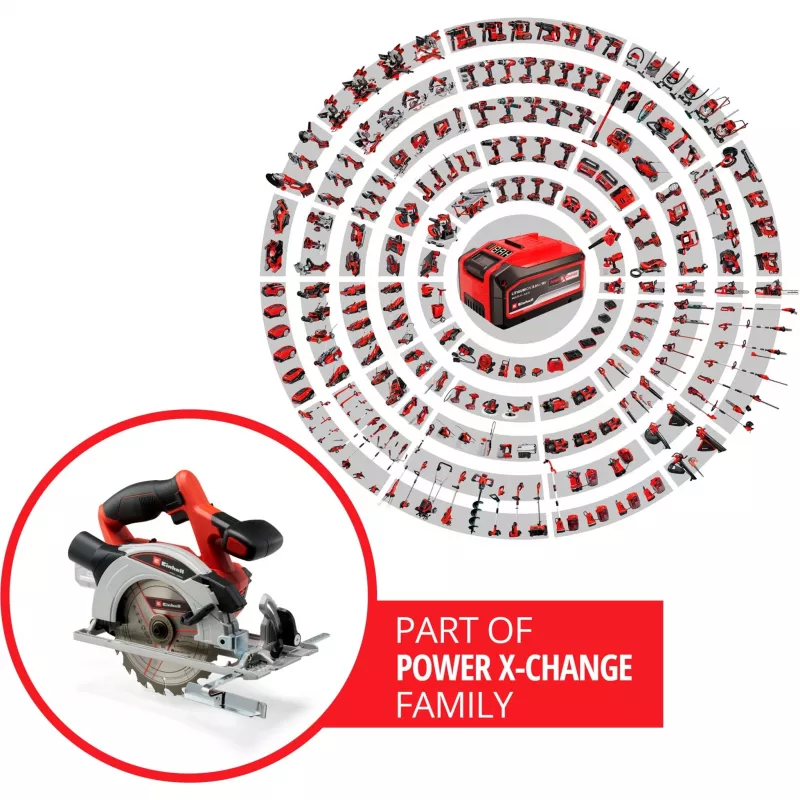 Einhell TE-CS 18/165-1 Li - Solo 16,5 cm zwart, rood, zilver 4200 t/min