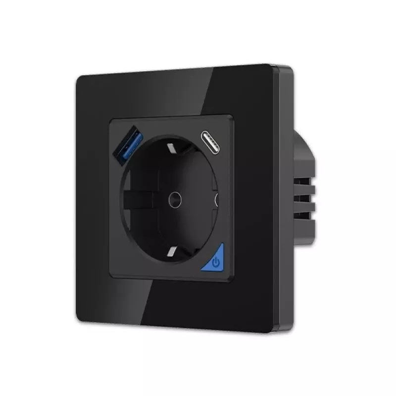 Wandcontactdoosset Extralink Smart Life Pro 230V met 1x USB-A en 1x USB-C