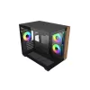 Pc-behuizing Cooler Master Elite 481 Wood — dual-chamber mATX met natuurlijk houtdesign en twee tempered-glass panelen