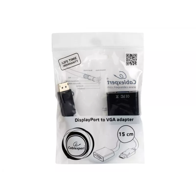 Adapter DisplayPort naar VGA zwart