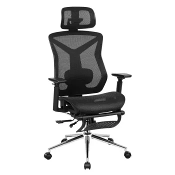 Draaistoel mark adler MA-EXPERT 5.7 — ergonomische mesh-bureaustoel, in hoogte verstelbaar, hoofdsteun, armleuningen, voetsteun, zwart