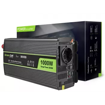 Green Cell INV09 spanningsomvormer auto 1000 W zwart