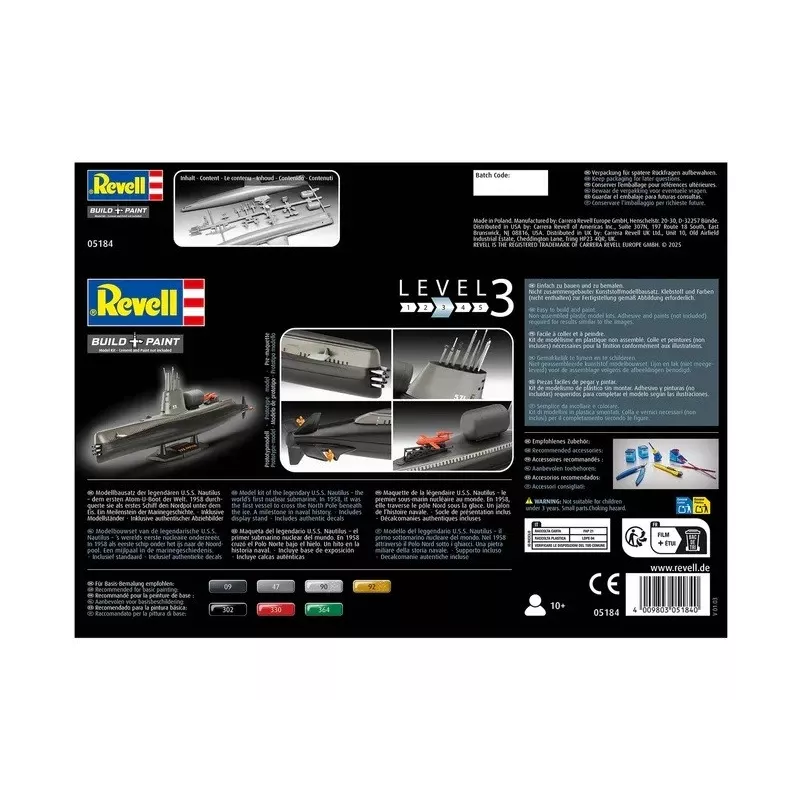 Plastic modelschip REVELL U.S.S. Nautilus schaal 1:305, bouwpakket 05184