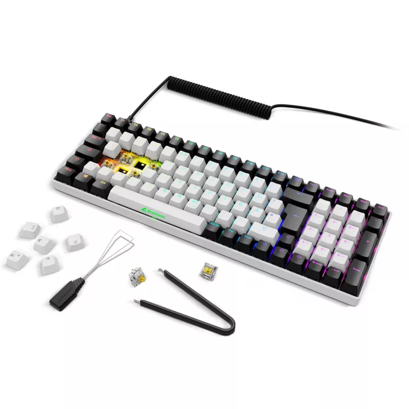 Sharkoon SKILLER SGK50 S2 wit DE-layout Gateron Yellow toetsenbord