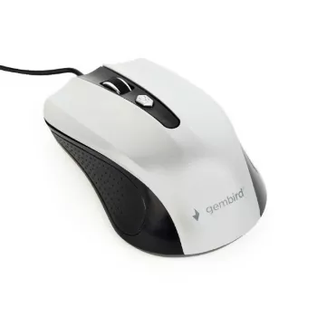 Bedrade dubbelhandige optische muis GEMBIRD MUS-4B-01-BS, USB Type-A, 1200 DPI, 4 knoppen, zwart/zilver